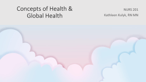 1.0 Day 1 Health Concepts and Global Health