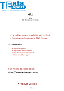 Updated BY 2024 ACI  Exam Dumps And Question Answer Pdf