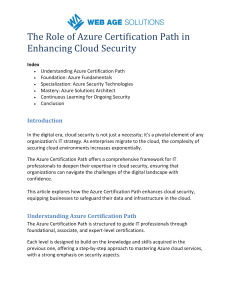 The Role of Azure Certification Path in Enhancing Cloud Security