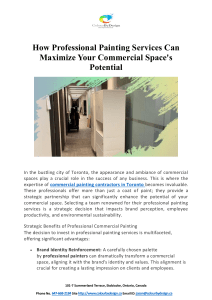 How Professional Painting Services Can Maximize Your Commercial Space's Potential