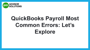 Easy Guide for QuickBooks Payroll Most Common Errors.