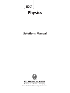 Physics Solutions Manual HOLT