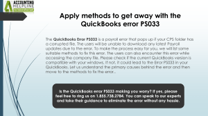 Easy Way To Fix QuickBooks Payroll Error PS033