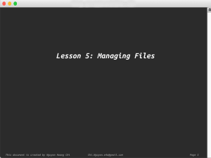 Lesson 5 - Managing Files - Part 1