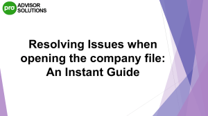 If You Face Issues When Opening the Company File Try This Fix