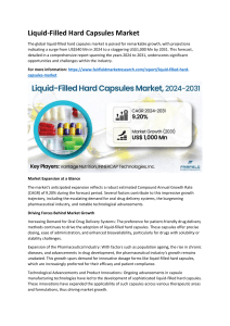 Liquid-Filled Hard Capsules Market 2024 Current Status and Challenges with Future Opportunities to 2031