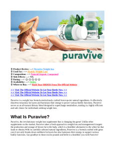 Puravive Weight loss SCAM WARNING What Consumer Says