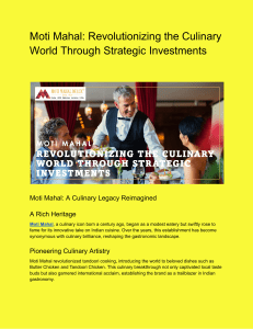 Moti Mahal  Revolutionizing the Culinary World Through Strategic Investments - Google Docs