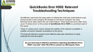 How to eliminate Error Code H505 in QuickBooks