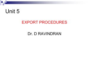 Export procedures