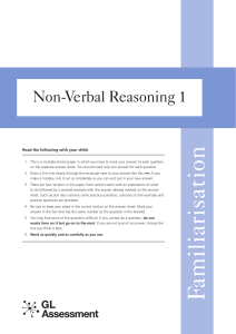 Non-Verbal Reasoning 1  Test Booklet