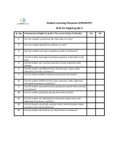 Student Learning Outcomes ENGLISH(CHECKLIST)