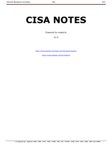 CISA Notes - Madunix 2019
