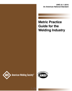 AWS A1.1-2016 Metric Practice for Welding Industry