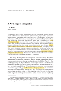 Psychology of Immigration