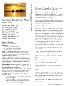 25 robert frost nothing gold can stay handout