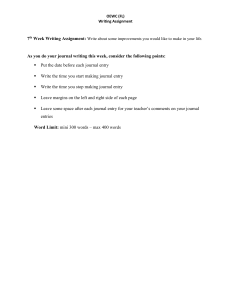 Basics of Journal Writing-Writing Assignment (1)