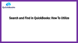 A Quick Guide To search and Find in QuickBooks