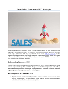 Boost Sales Ecommerce SEO Strategies