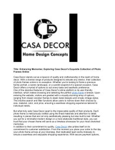 Exploring Casa Decor's Exquisite Collection of Photo Frames Online