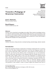 Towards a pedagogy of Grammar-instruction