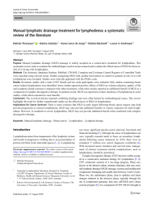 (2020) Manual lymphatic drainage treatment for lymphedema - a systematic review of the literature