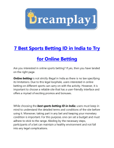 Best Sport Betting ID in India