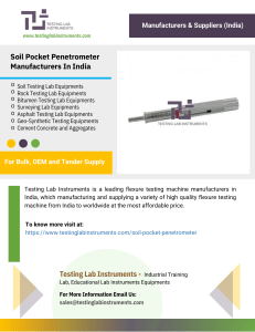 Soil Pocket Penetrometer Manufacturers In India