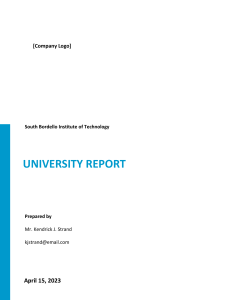 Free Sample University Report Template