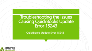 Unable to Update QuickBooks Error 15243: Explore Technichal Fixes