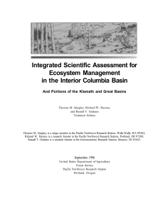Integrated Scientific Assessment Columbia Basin