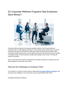 Do Corporate Wellness Programs Help Employers Save Money?