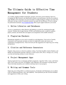 The Ultimate Guide to Effective Time Management for Students