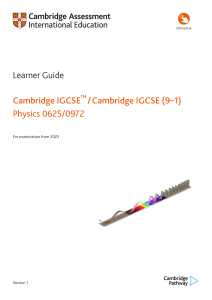 0625 Learner Guide for Physics