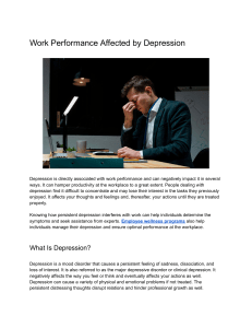Work Performance Be Affected by Depression