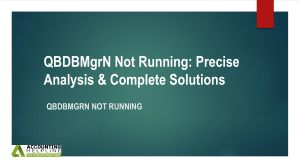 What To Do If Your QBDBMgrN Not Running