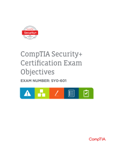 CompTIA Security+ SY0-601 Exam Objectives