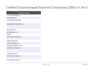 Certified Disadvantaged Business Enterprises  DBEs  in the NYS Unified Certification Program