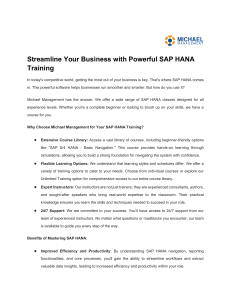 Streamline Your Business with Powerful SAP HANA Training