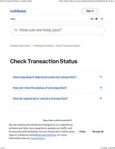 Check Transaction Status   Coinbase Help