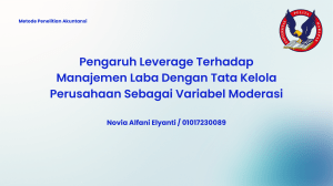Leverage, Manajemen Laba & Tata Kelola Perusahaan