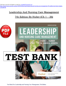 Leadership & Nursing Care Management 7th Ed Test Bank