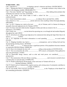 Word Form Exercise - Vocabulary Building