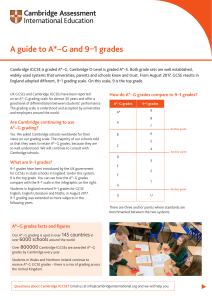 A*-G & 9-1 Grading Guide: Cambridge IGCSE & GCSE