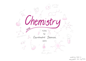 Chemistry Notes for Coordinated Sciences 0654