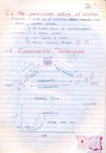 Particulate Nature of Matter & Experimental Techniques Notes