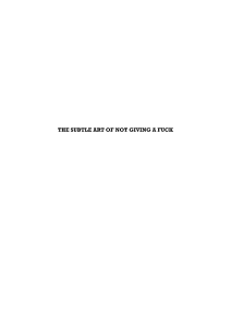 The Subtle Art of Not Giving a F*ck: Book Excerpt