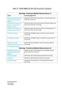 MBBS Neurosciences Practical Syllabus: Histology & Physiology