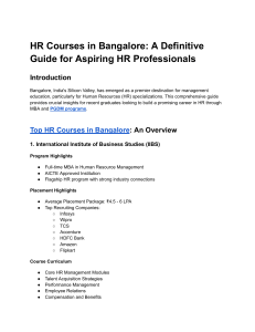 HR Courses in Bangalore: A Definitive Guide for Professionals