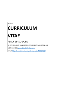 Percy Dube - Credit & Risk Management CV
